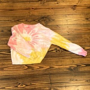 Pink and yellow tie-dyed shirt